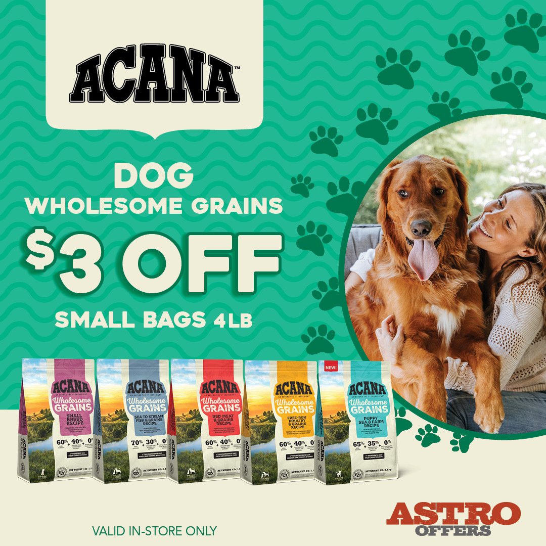 ACANA | $3.00 OFF Small Bags of Wholesome Grains Dog Food