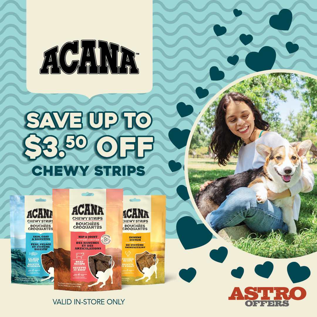 ACANA | $3.50 OFF Chewy Strips Dog Treats