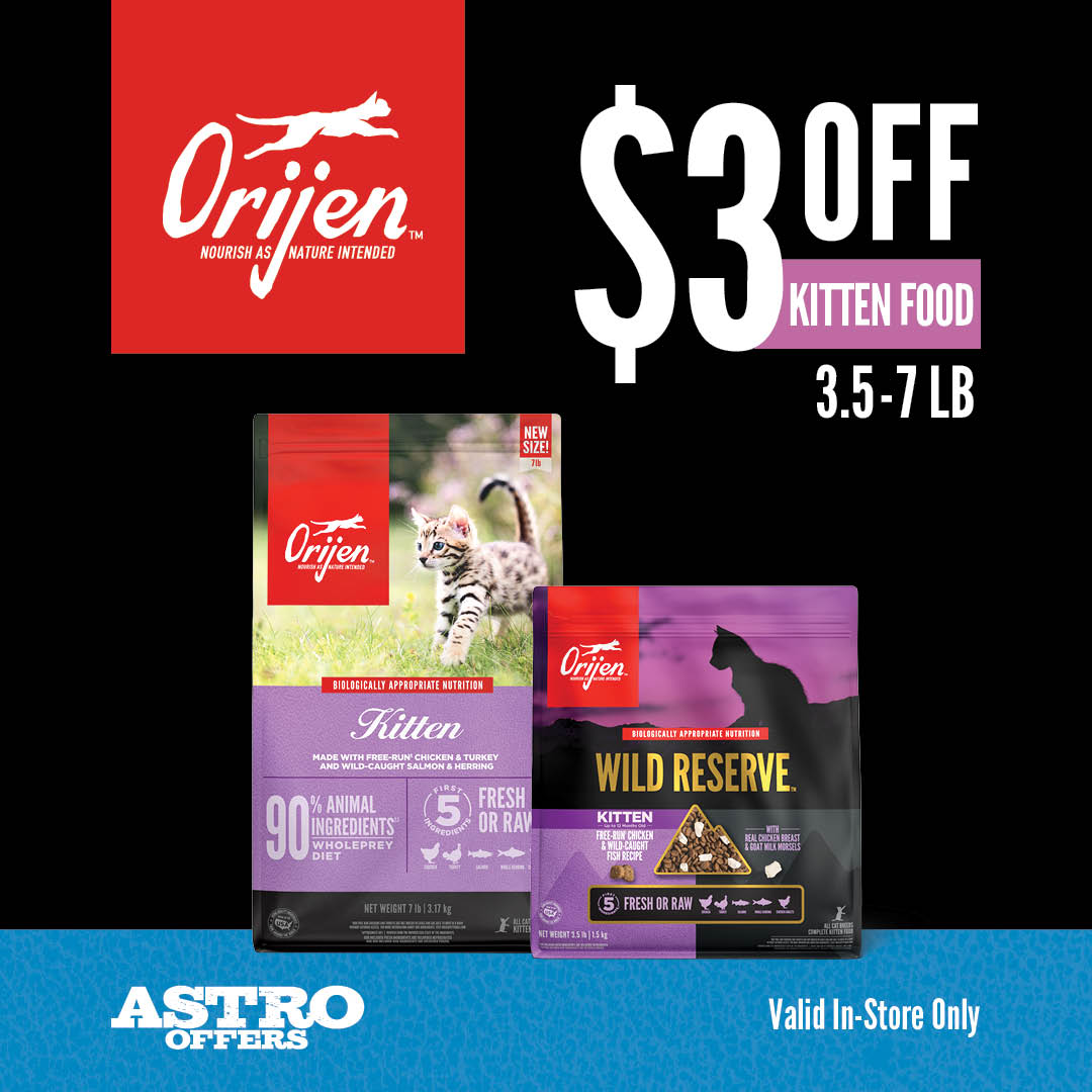 ORIJEN | $3.00 OFF ORIJEN Kitten Dry Food 