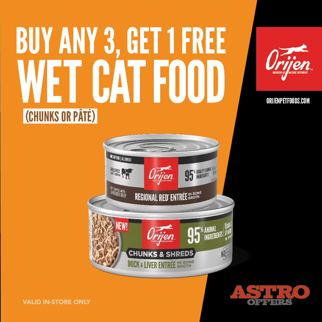 ORIJEN premium wet cat food is packed with the Whole Prey animal ingredients cats need to thrive. Available in pate and shreds in 2 convenient sizes. 