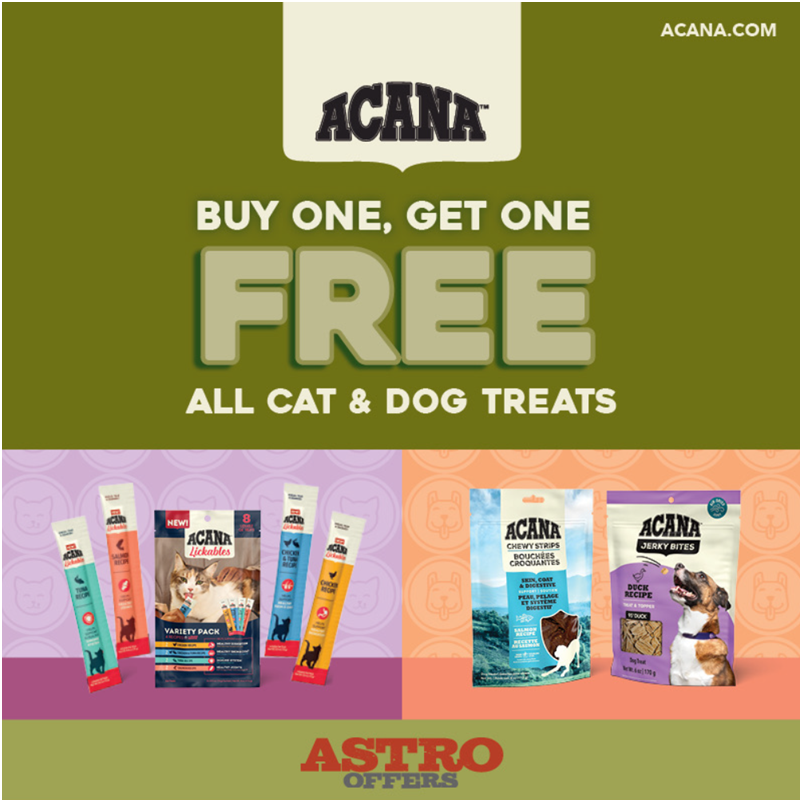 ACANA | Buy 1, Get 1 FREE on Dog & Cat Treats!