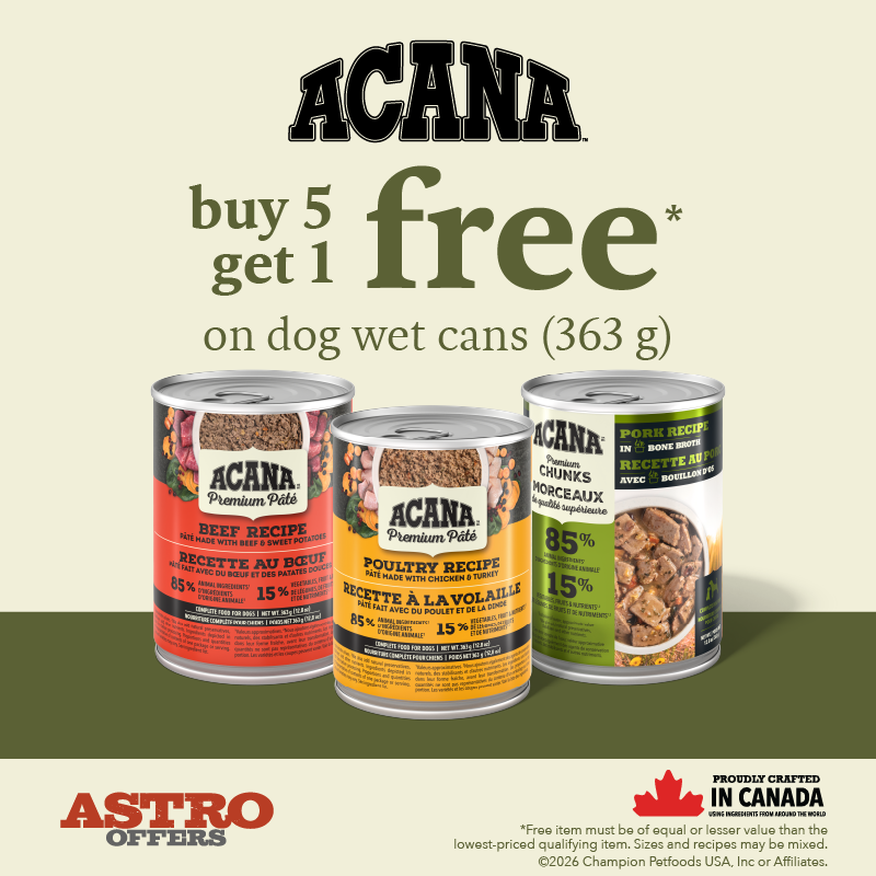 ACANA wet dog food contains animal ingredients, provides nutrition and key health benefits, and has a great taste/flavour dogs will love!