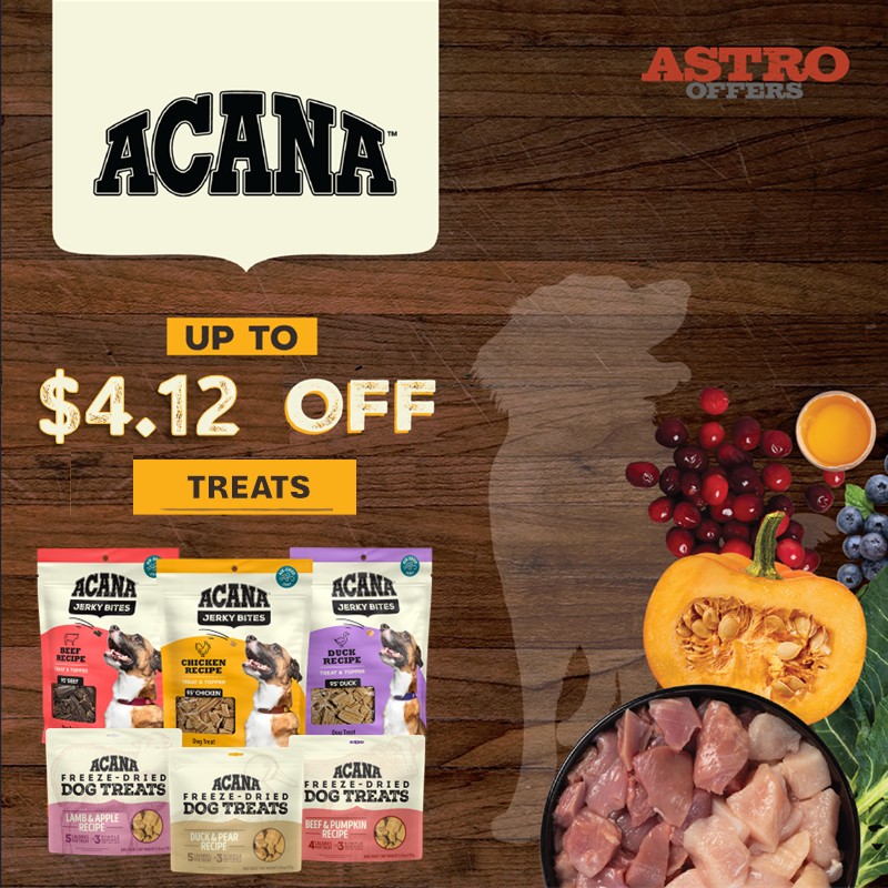 ACANA Dog treats are bursting with goodness and taste! ACANA Dog Treats have the protein and flavors dogs love!