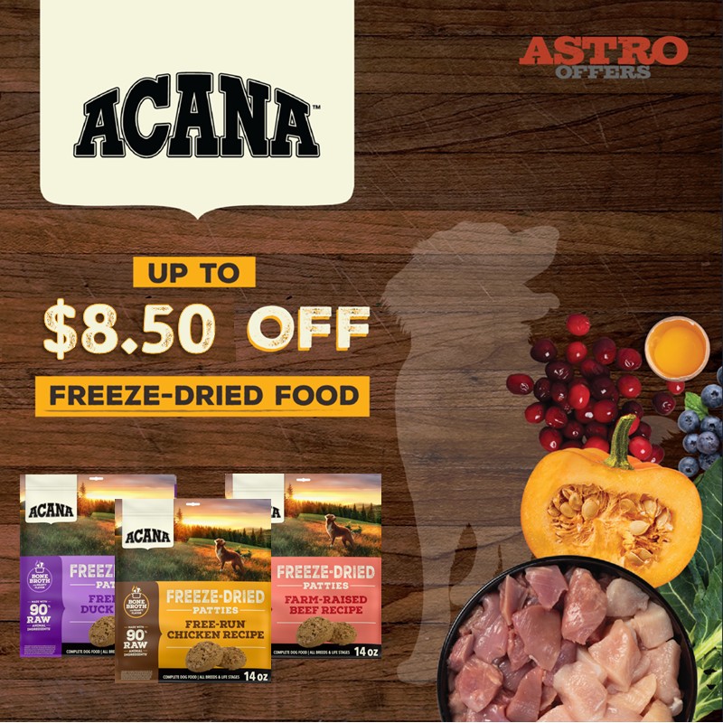 With all the benefits of raw nutrition and none of the mess, ACANA Freeze-Dried Food satisfies your dogs natural cravings in a convenient, freeze-dried form. 