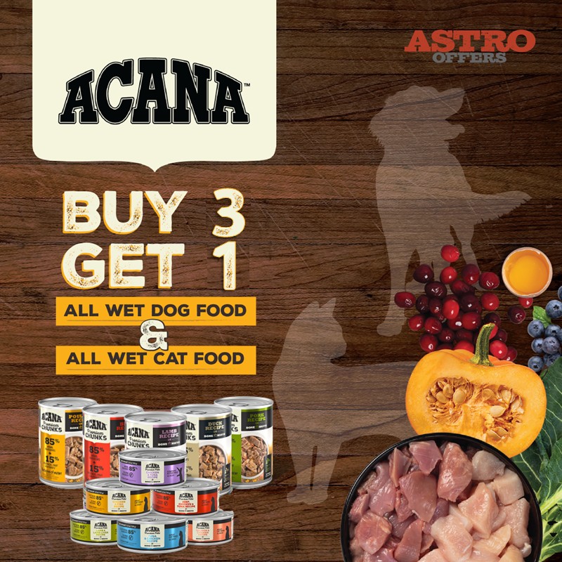 ACANA | Buy 3, Get 1 FREE on Wet Cat or Dog Food